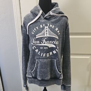 City by the Bay Gray Kangaroo pouch Hoodie Sweatshirt sz XL